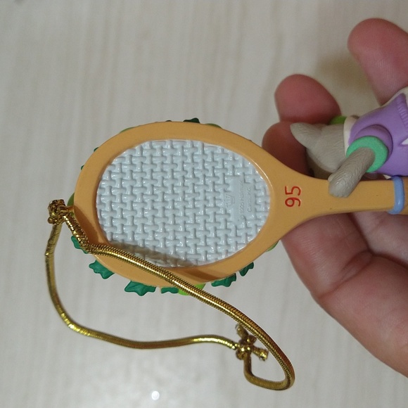 Vintage 1995 "Tennis Anyone?" Mouse with Tennis Racket Keepsake Ornament - Picture 3 of 4